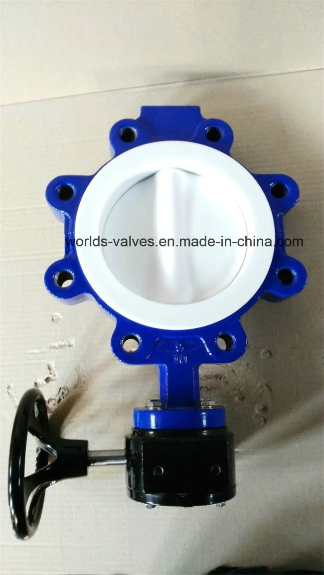 Hand Wheel PTFE Liner Lugged Type Wafer Butterfly Valve