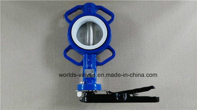 PTFE Seated Handle Wafer Butterfly Valve Without Pin