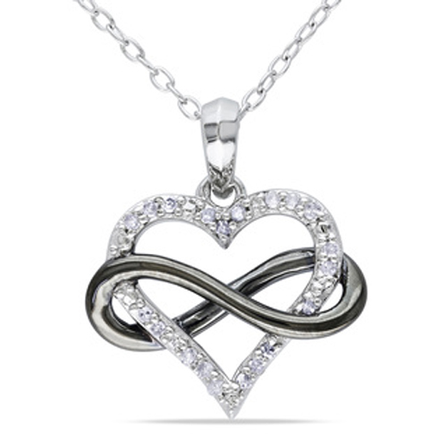 Sterling Silver Infinity Heart Pendant Necklace