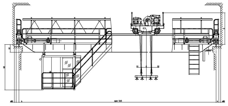 Electromagnetic Overhead Crane with Carrier Beam (parallel)