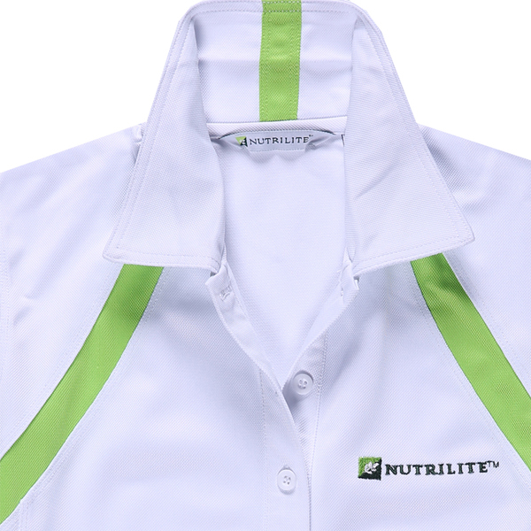 White 100% Polyester Quick Dry Fit Polo/Golf Shirt