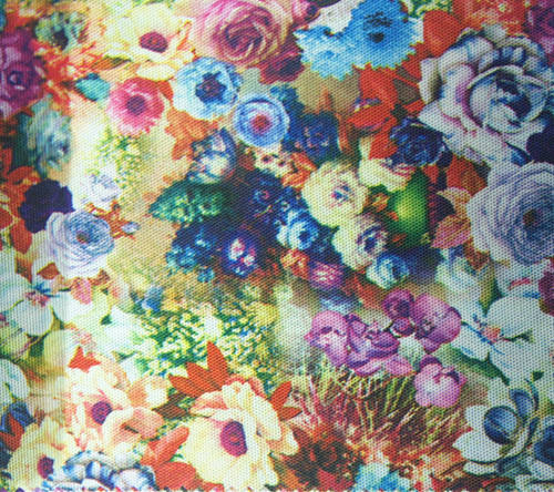 900d Polyester Printed Flower Fabric with PU Coating