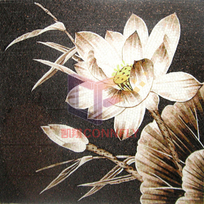 Glass Mosaic for Wall Decoration by Hand-Cut Flower Art Mosaic (CFD234)