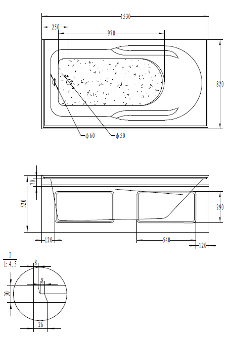 High Quality Apron Built-in Bathtub