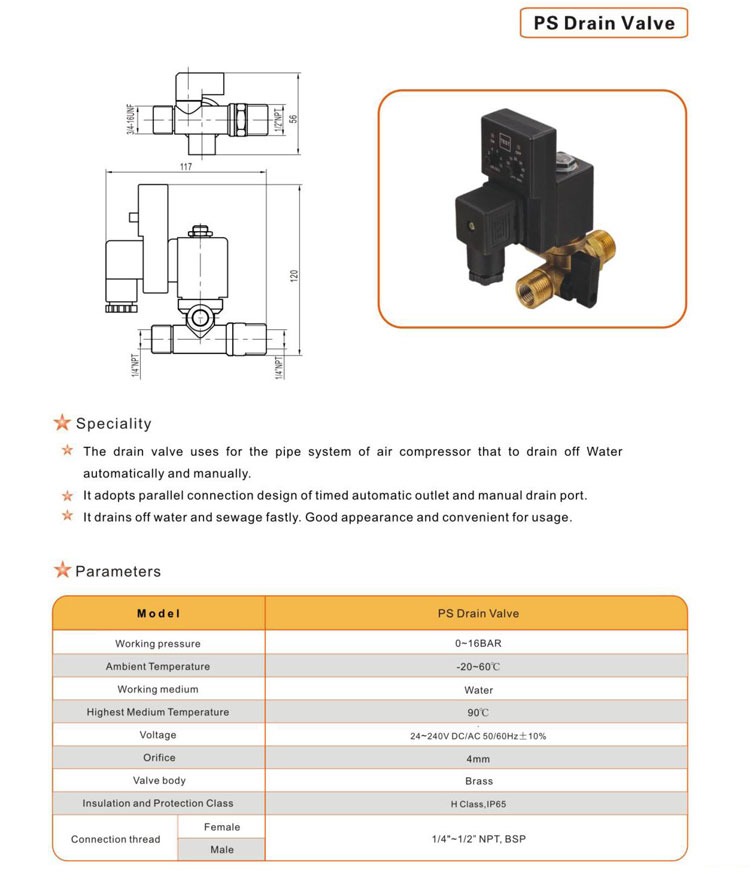 Timer Drain Solenoid Valve