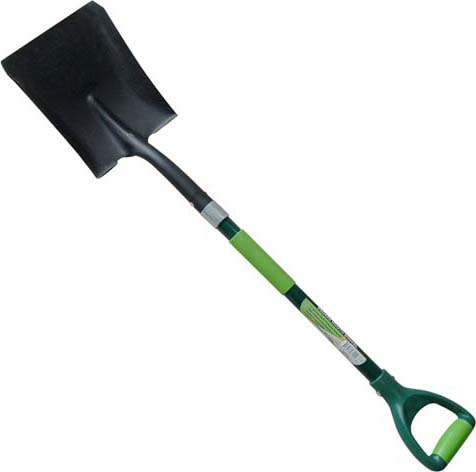 Garden Tools D Shaped Forged Steel Square Point Shovel with Fibreglass Handle