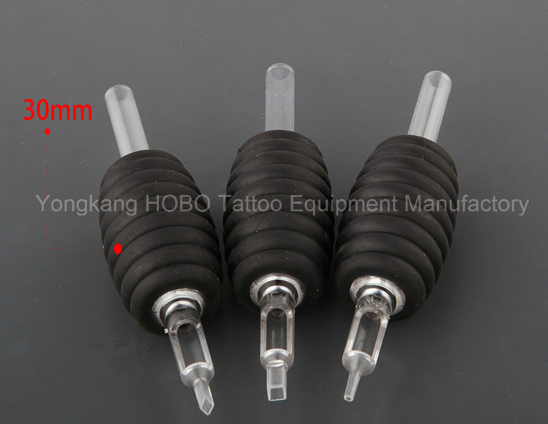 Silicone Rubber 30mm Black Disposable Tattoo Tubes with Black Tips