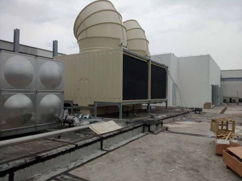 Jn-400d Cross Flow Square Water Cooling Tower with Fan Hood