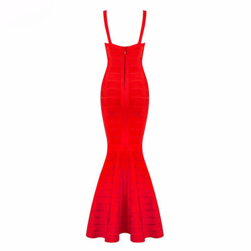 Long Dress Long Bandage Dress Red Dress Sleeveless Fishtail Dress