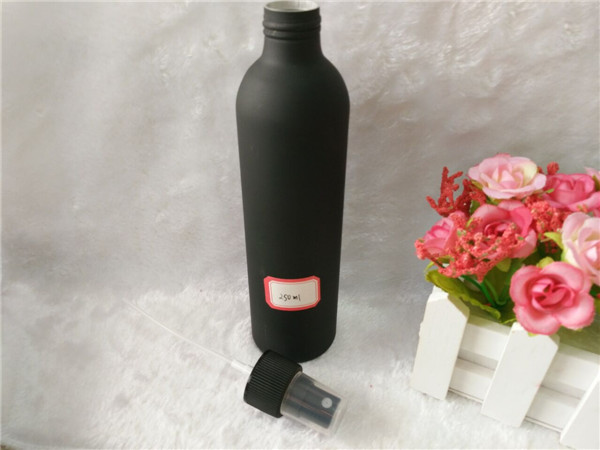 250ml Matte Black Aluminum Bottle with Pump
