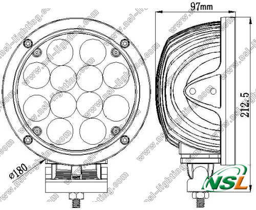 7 Inch 12PCS * 5W CREE 60W LED Work Light, Driving Lamp