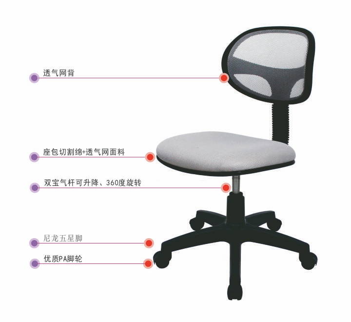 Armless Stackable Office Visitor Chair Training Meeting Room Swivel Staff Chair