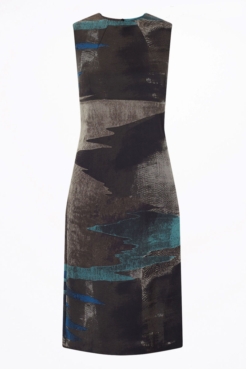 Jigsaw Blue Ocean Tide Jacquard Dress