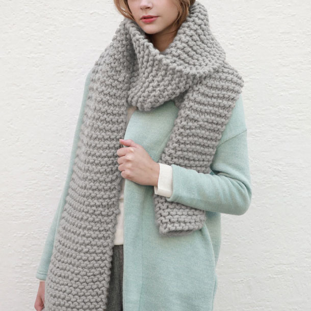 Women's Chunky Knit Super Scarf Oversized Knitted Long Scarf (KA103)