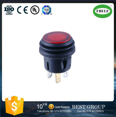 Push Button Switch Waterproof, Waterproof Switch with LED, Waterproof Opening 20 mm Since The Reset Self-Locking 6 A250V Push Button Switch