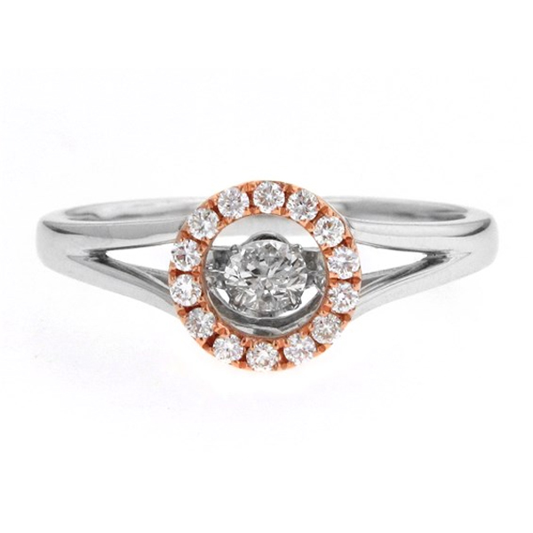 Two Tone Dancing Diamond Ring Jewelry 925 Silver Ring