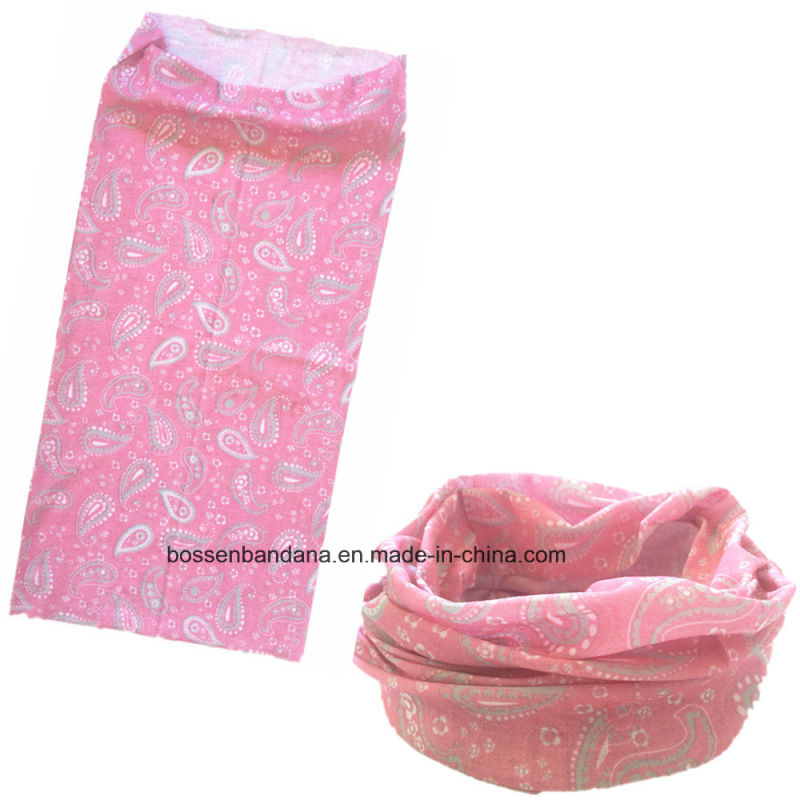 Custom Made Design Printed UV Protection out Door Sports Pink Elastic Multifunctional Buff Headwear