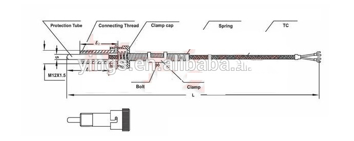 Yumo Wrjt K Type Thermocouple Connector Thermocouple Temperature Sensor