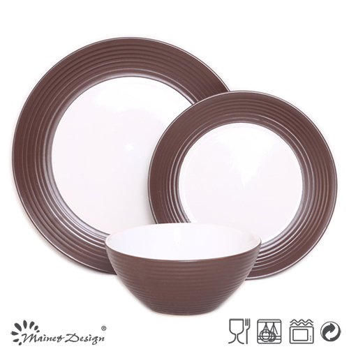 Two Color Swirl Stoneware Dinner Set