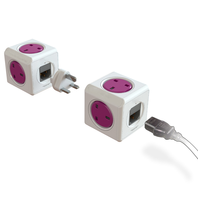 Convenient Cube 4 Outlets UK Plug Wall Socket with 2 USB Ports