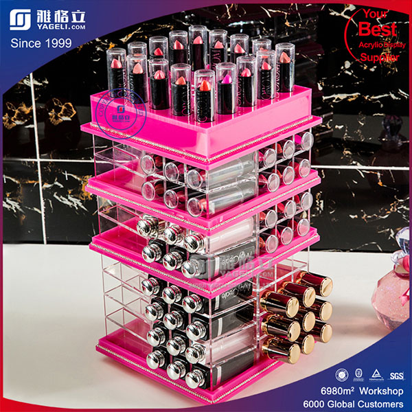 Rose Red Acrylic Makeup and Lipstick Organizer Gloss Organizer