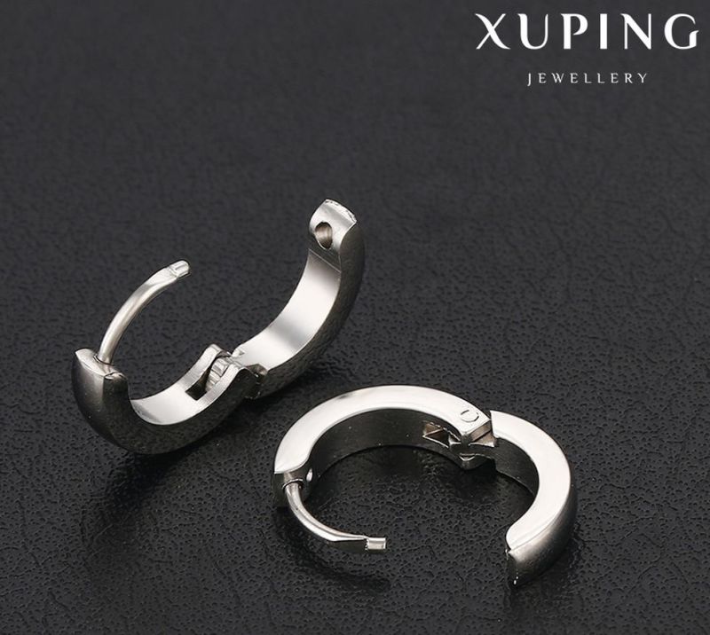 91965 Fashion Cool Simple Stainless Steel Jewelry Earring Huggie