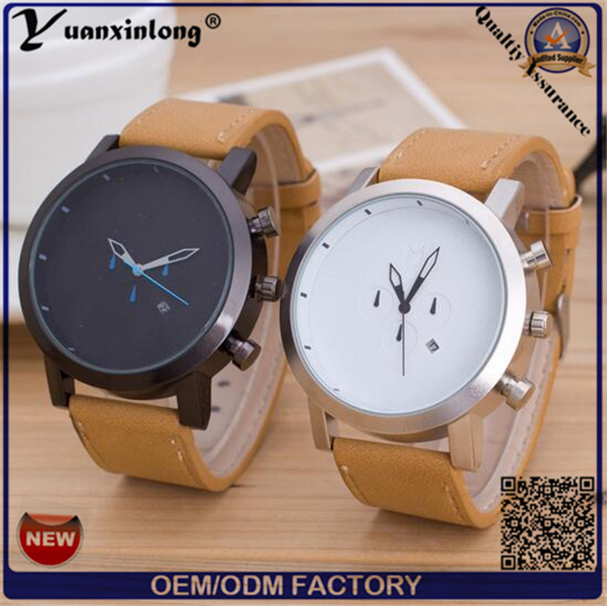 Yxl-380 Business Quartz Watch Mvmt Casual Leather Stainless Steel Backcase Mens Women Watch