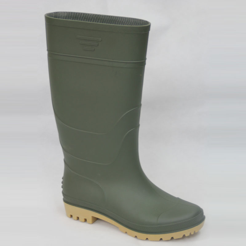 PVC Rain Boots (Green upper/Yellow Sole) . Work Shoes