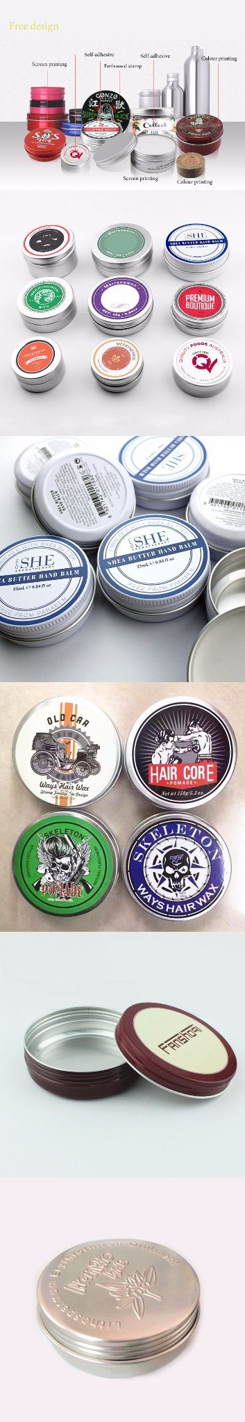 Various Printing Aluminum Cosmetic Cream Jar (NAL03)