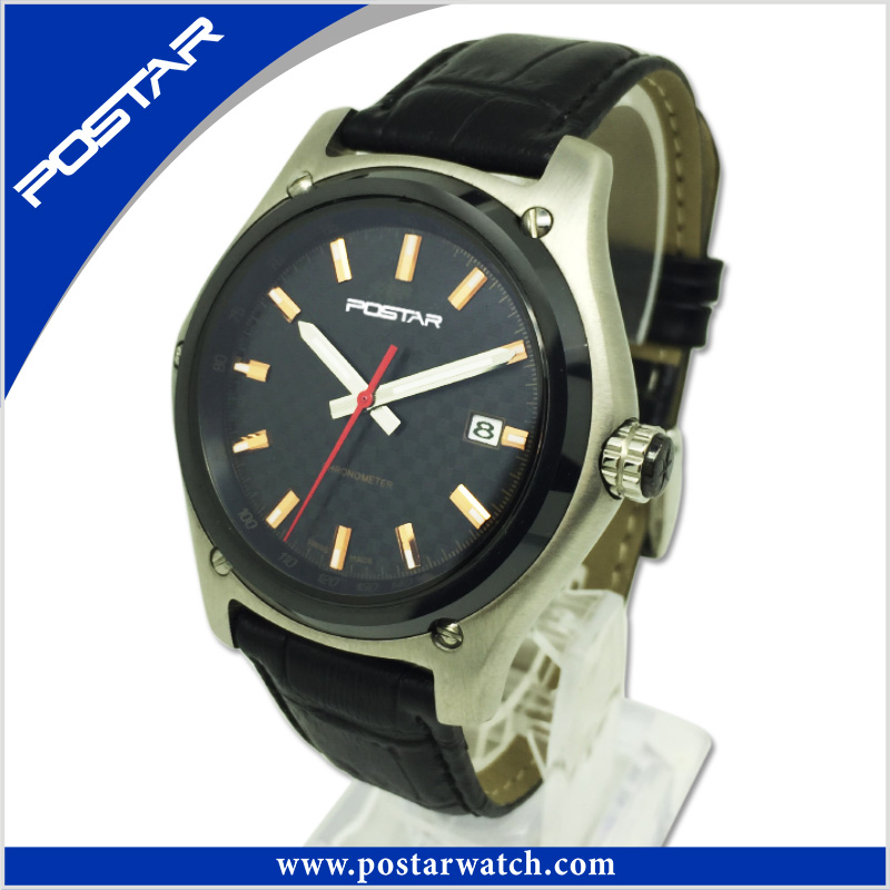 Manufacturer Custom Logo OEM Brand Sport Men's Leather Watch with High Quality