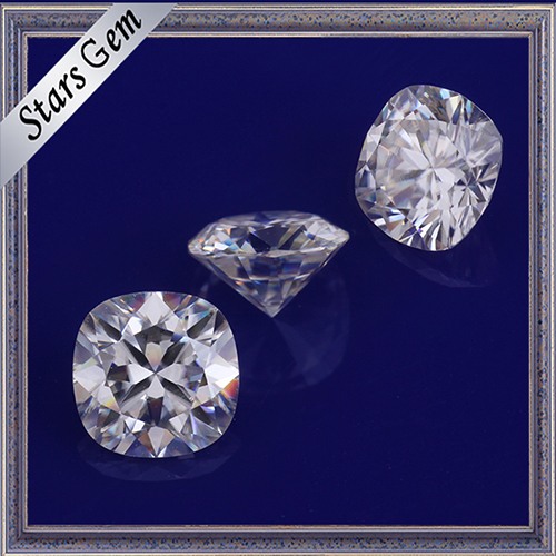 High Quality Cushion Shape Brilliant Diamond Cut Synthetic White Moissanite Gemstone for jewelry