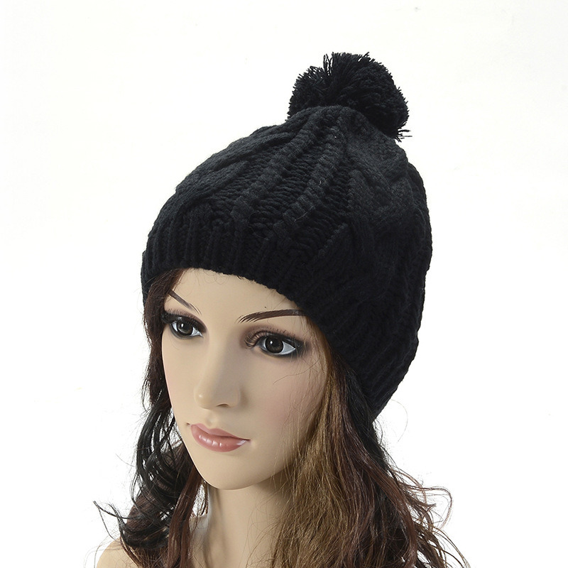 Womens Mens Unisex Ball Cap POM POM Knitted Winter Warm Beanies Thick Hat (HW104)