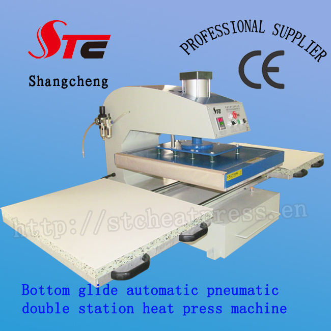 Pneumatic Big Format Double Stationheat Press Machine 60*80cm Automatic Bottom Glide Heat Transfer Machine Hot Sale T Shirt Transfer Printing Machine Stc-Qd07