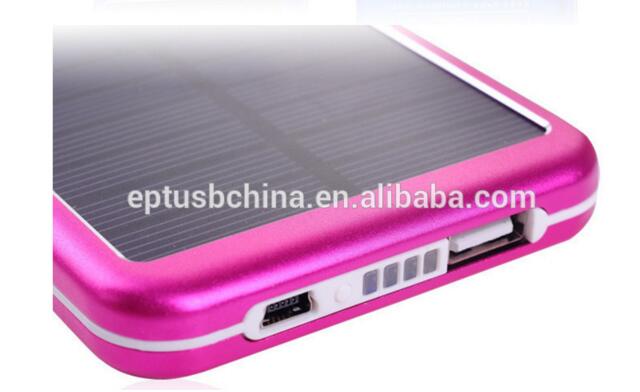 5000mAh Waterproof Solar Power Bank Alluminum Solar Mobile Charger