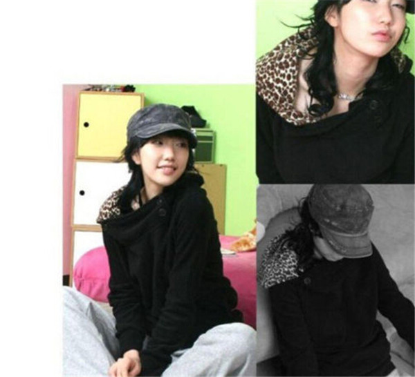 New Korean Long Sleeve Pullover Women Hoodie with Hoody (50189)