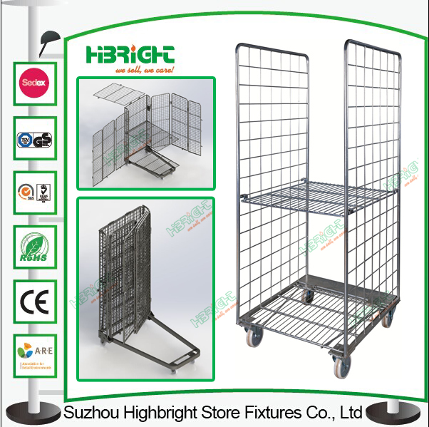 Warehouse Roll Storarge Cage Container Trolley Cart