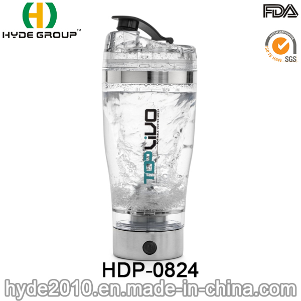 Rechargeable USB 450ml Plastic Vortex Shaker Bottle, BPA Free Plastic Electric Protein Bottle (HDP-0824)