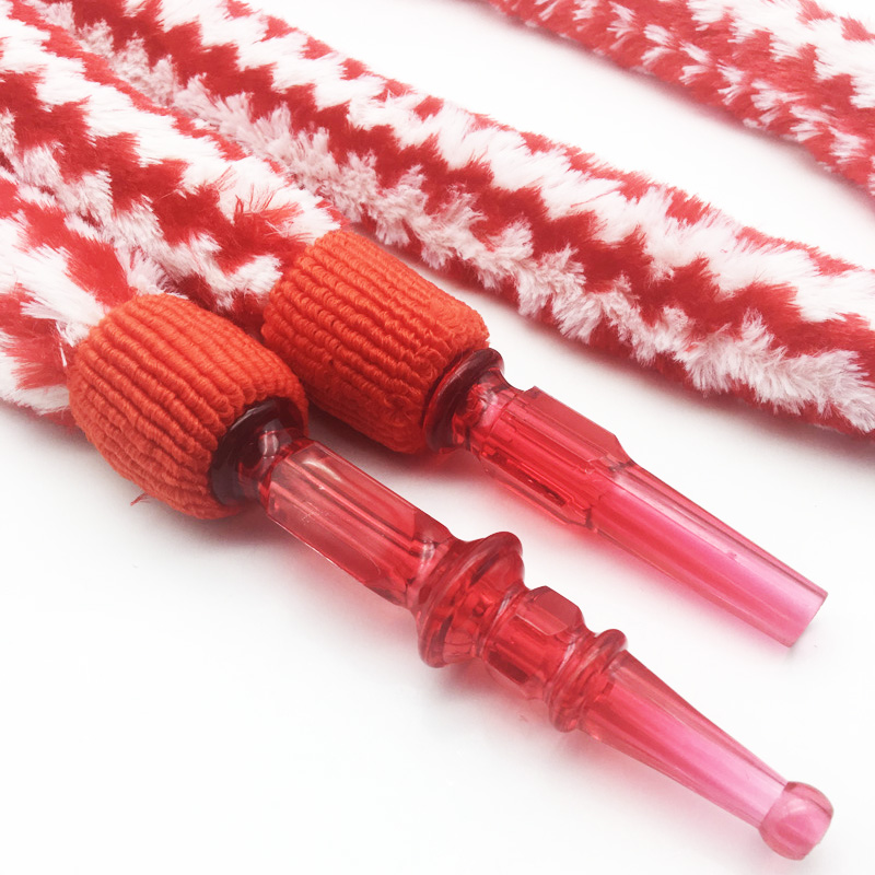 1.8m Red Striped Fur Design Acrylic Hookah Shisha Hose (ES-HH-006-2)