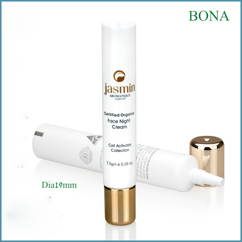 Eye Cream Plastic PE Tube with Shiny Golden Cap