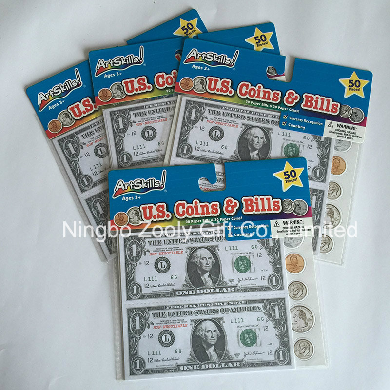 U. S. Coin & Bills Teaching Paper Craft / Teaching Paper Playing Dollars