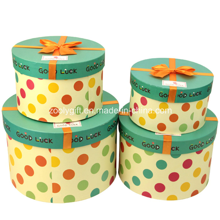 Custom Printing Paper Cardboard Gift Packing Round Boxes