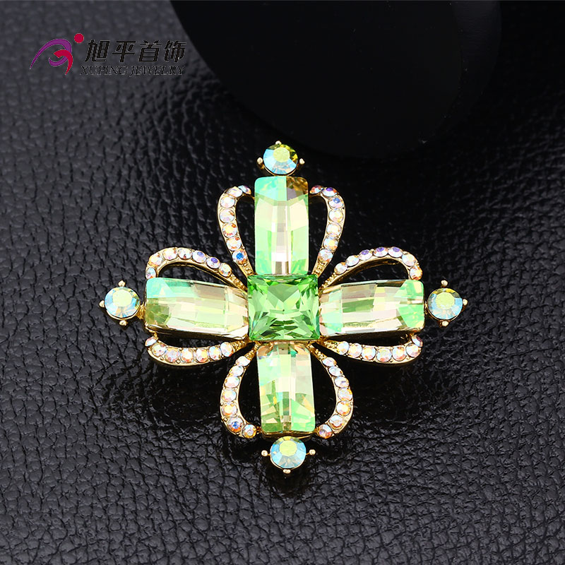 Xuping Fashion Luxury Rhodium Crystals From Swarovski Rhinestone Flower Jewelry Element Brooch - X0421006