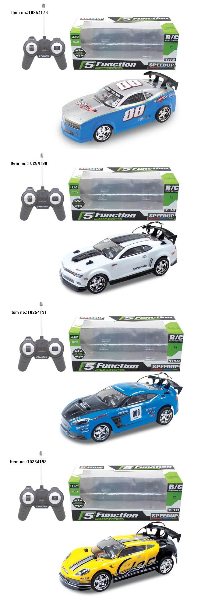 5 Channel Remote Control Car Toys with Changer Battery