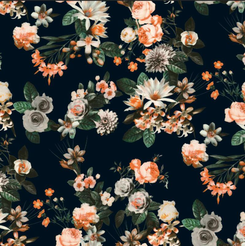 New Flower Design Printed Woven Garment Fabric