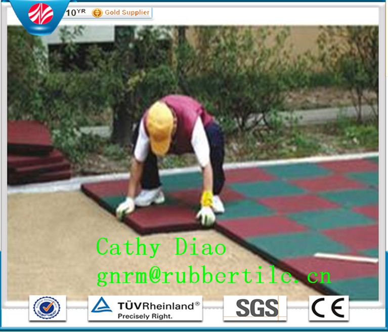 Gym Rubbr Tiles Outdoor Safety Sports Rubber Flooring Tile, Playground Rubber Tiles, Recycle  Rubber  Tile