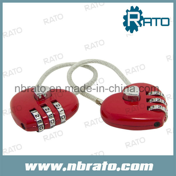 Zinc Alloy Combination Heart Shaped Lock