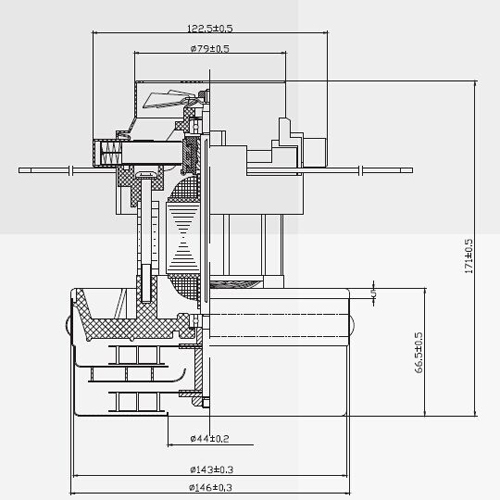 Low Noise Commercial Wet and Dry Vacuum Cleaner Motor