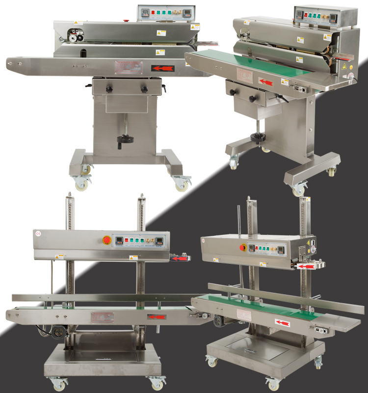 Factory Direct Sales Vertical and Horizontal Double Use Continuous Band Sealer with Date Coding for Automatic Sealing