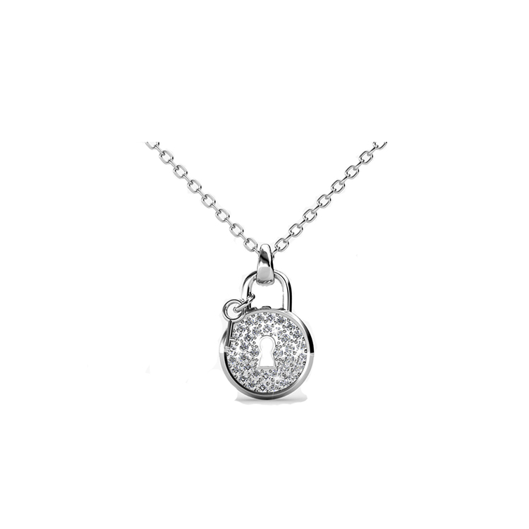 Destiny Jewellery Crystal From Swarovski Lock Pendant & Necklace