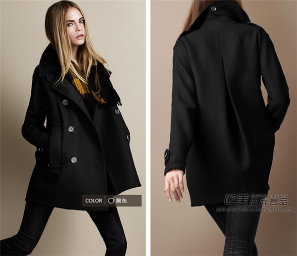 New Arrival Winter Overcoat Women Fashion Orange Woolen Coat